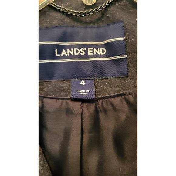 Lands End Wool Blend Women's Double Breasted Pea Coat Gray Size 4 - Picture 8 of 16